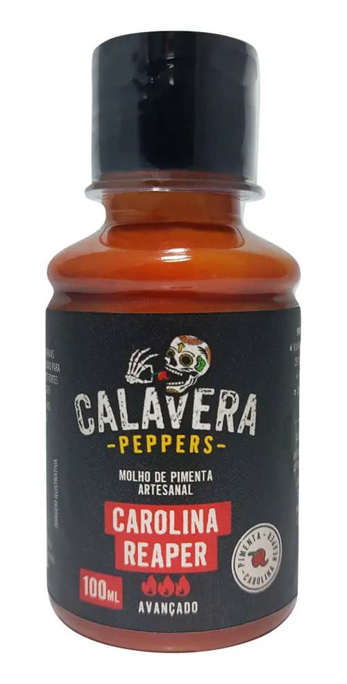 Molho De Pimenta Carolina Reaper Calavera Peppers - 100ml