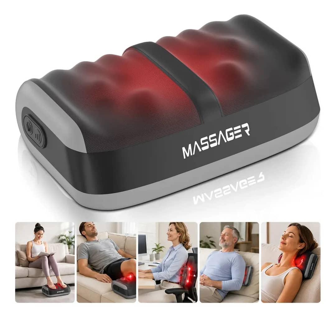 Massageador De Pés Elétrico Buaerfa Portátil Com Aquecimento E Rolos, Shiatsu, Massagem Para Pernas E Panturrilhas,... Negro-gris
