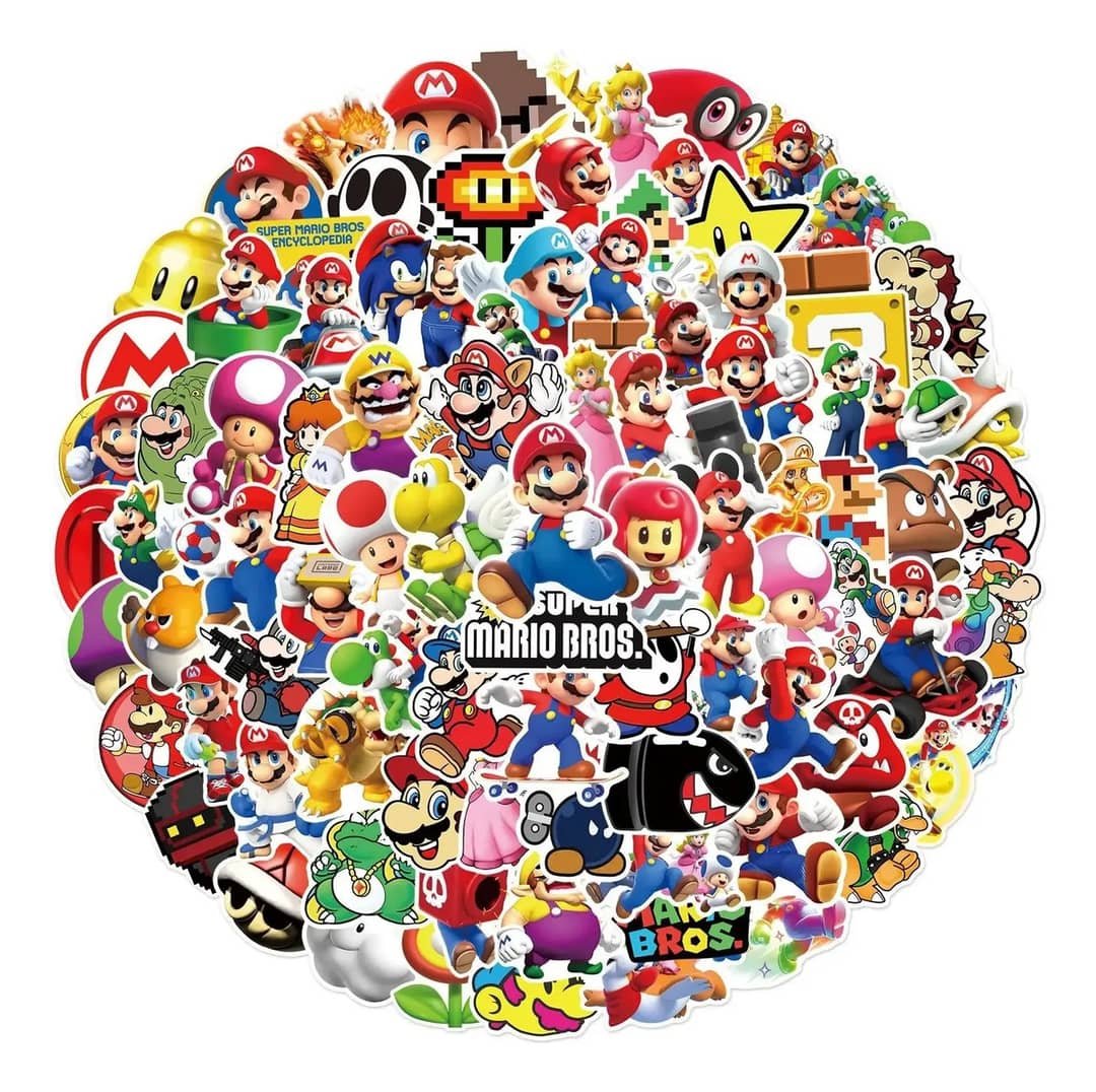Adesivos Super Mario Bros Games 50 Uni Sortido Sem…