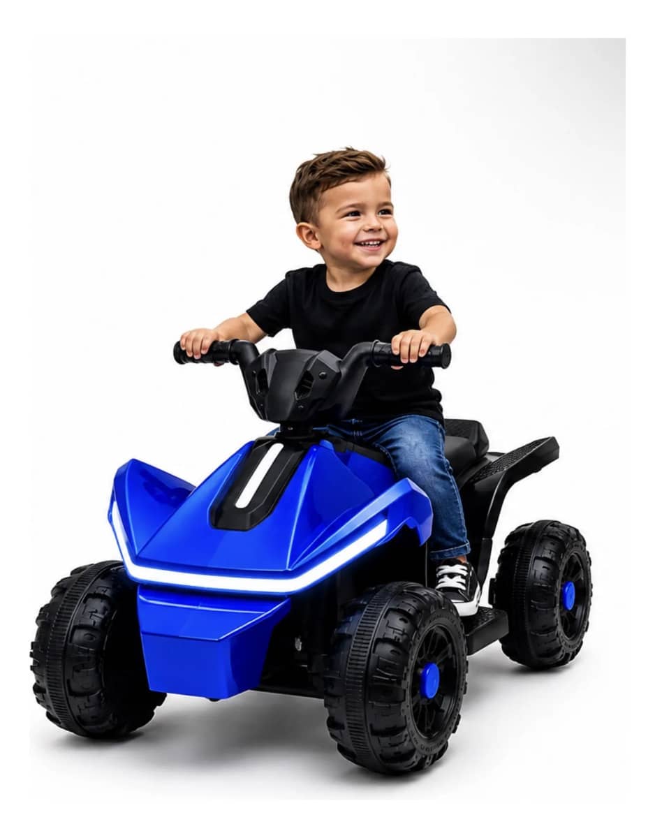 Mini Quadriciclo Elétrico Infantil Bateria 6v Luz E Música Azul 127/220v