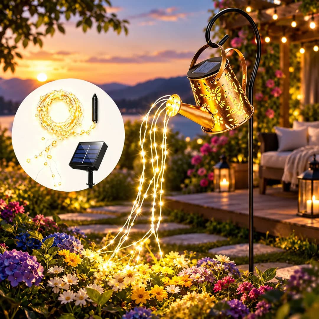 Luz Fada Solar 2m 200 Leds Jardim Natal Decoração Pisca Branco Quente 127/220v