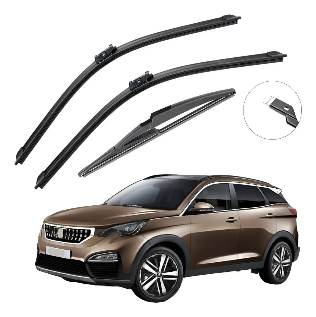 Kit Palhetas Limpador Parabrisa Peugeot 3008 2018 À 2023 Preto