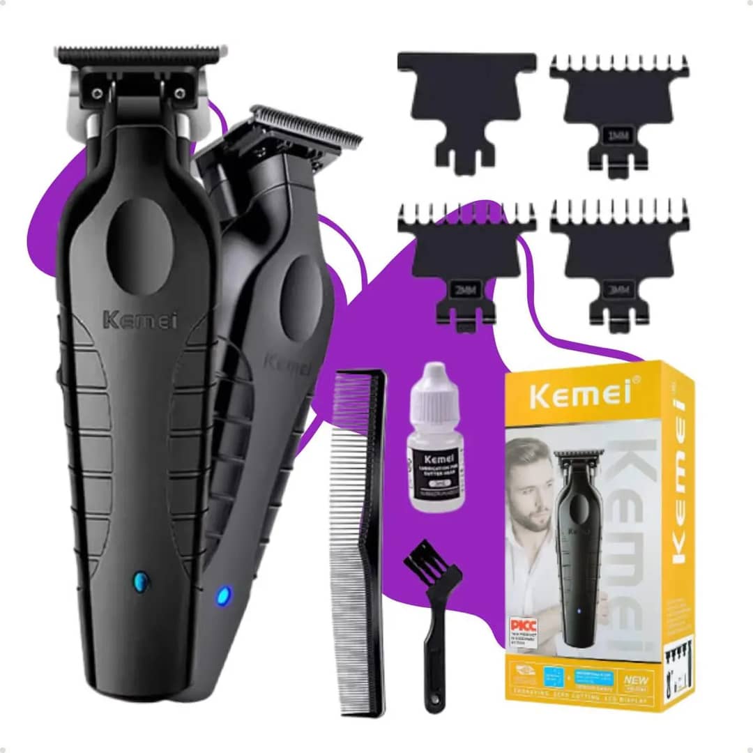 Máquina De Acabamento Kemei Profissional Km-2299 Original Preto 127/220v