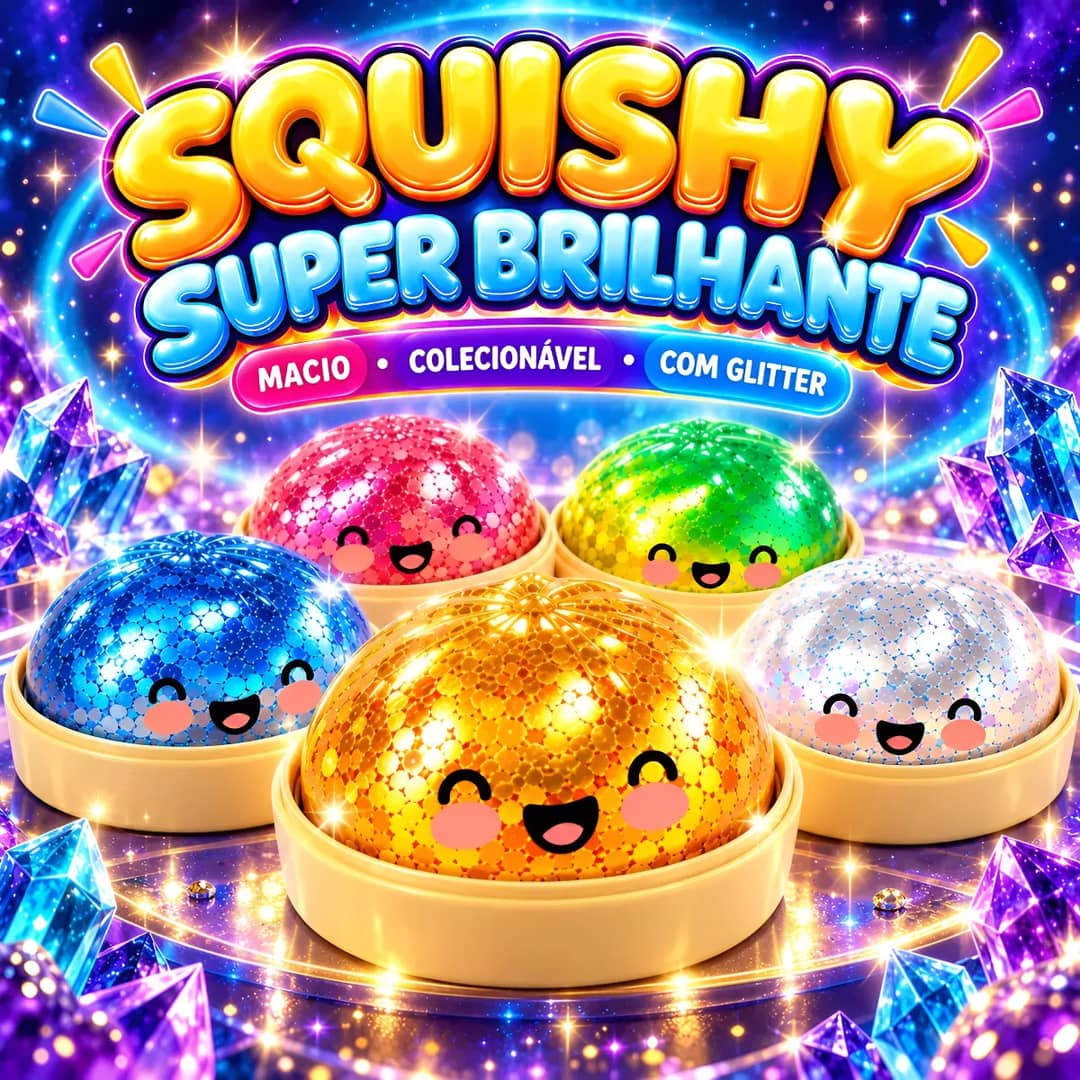 Squishy Brinquedo Antistress Macio Glitter Bolinha Raro Dump Surpresa