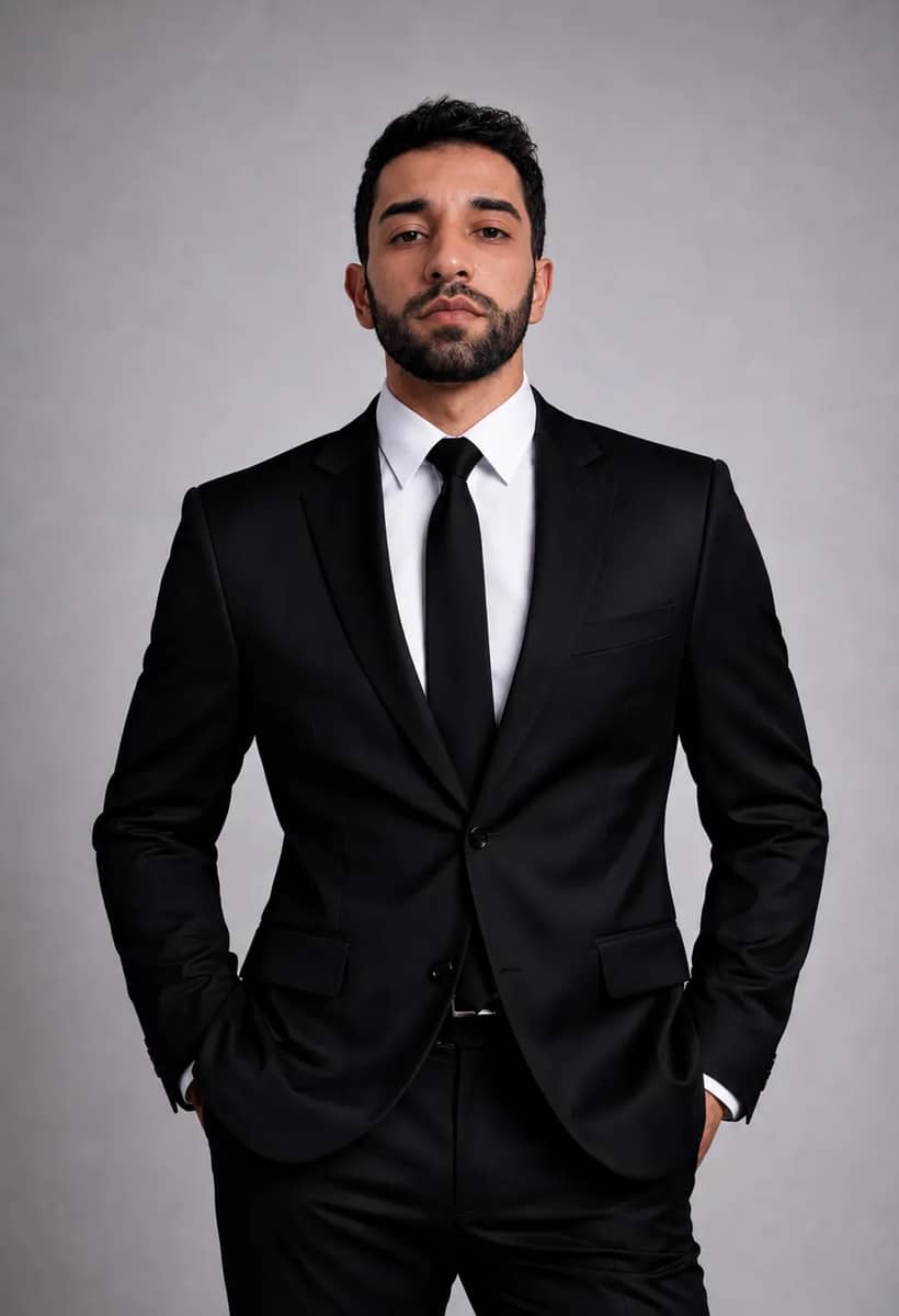 Terno Masculino Microfibra Slim - Corte Italiano Original Preto Paletó 60 / Calça 54