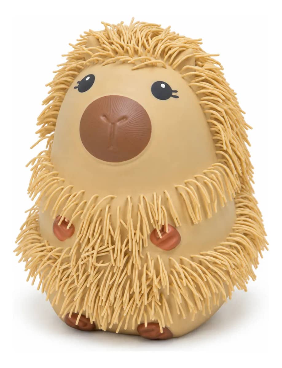 Squishy Capivara Macia Antiestresse Fofinha 25 Cm Led Pelo Marrom-claro