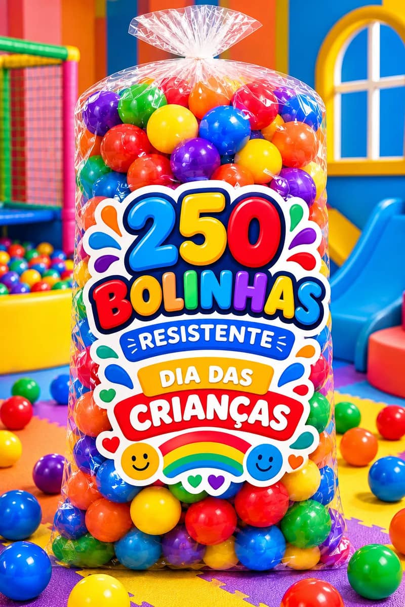 Pacote 250 Bolinhas Para Piscina Infantil Coloridas Premium Coloridas
