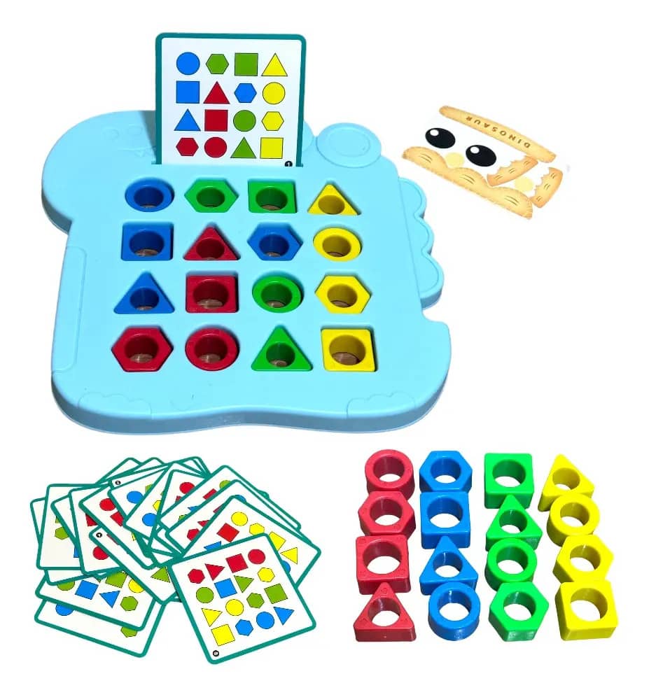 Brinquedo Educativo De Encaixe Ajuda Na Parte Cognitiva Azul-aço