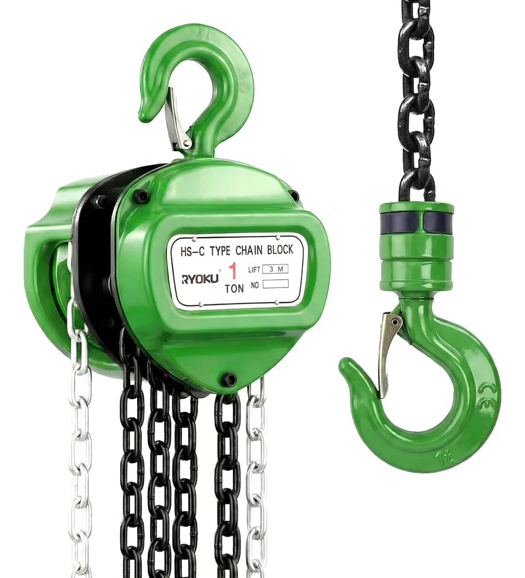 Talha Manual 1 Tonelada 1000 Kg Com Corrente 3m Ryoku