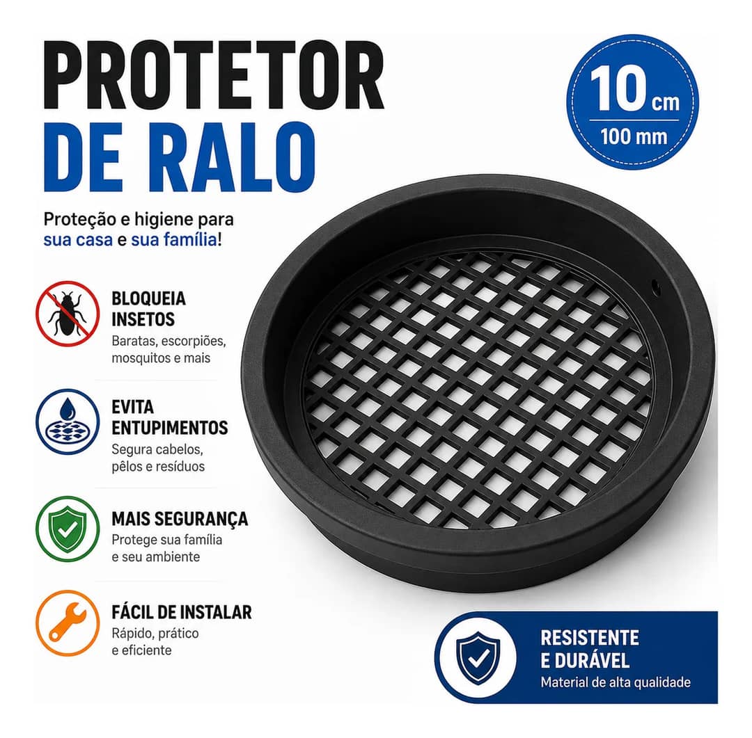 Tela Ralo Anti Insetos Escorpião Baratas Dengue 10cm Ou…