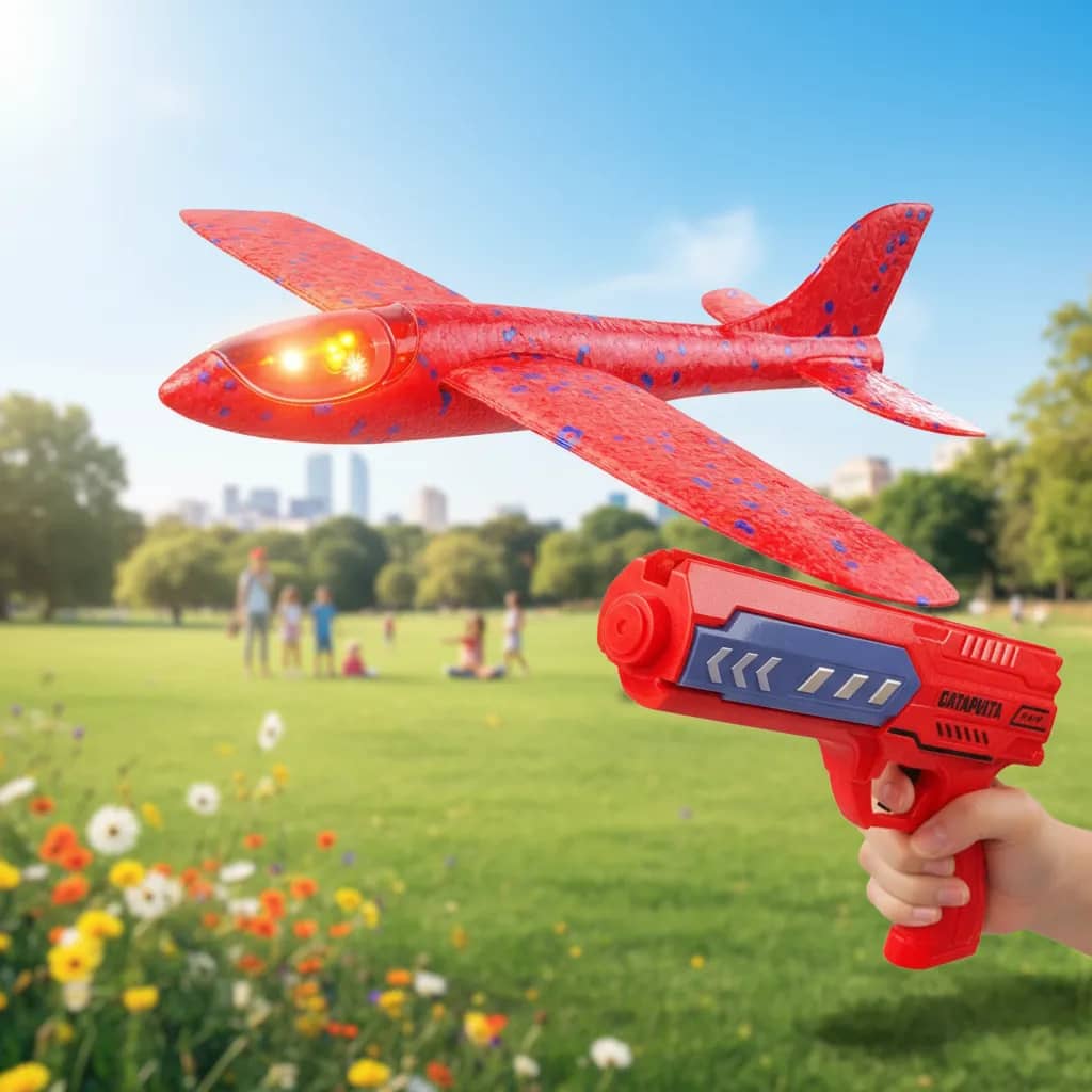 Brinquedo Pistola Lança Avião Planador Com Pistola Catapulta Sortidos