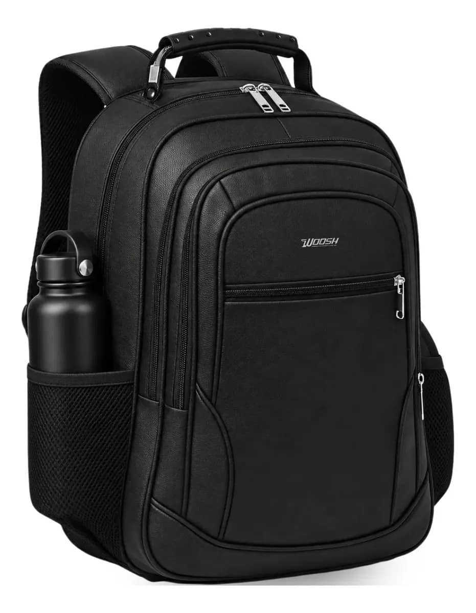 Mochila Masculina Grande Notebook Impermeável Reforçada Woosh Preto Liso