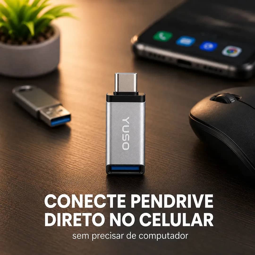 Adaptador Usb Para Usb C Conector Otg Usb 3.0 Fêmea Para Tipo C Macho Conexão Rápida Transferência Dados Compatível... Prata