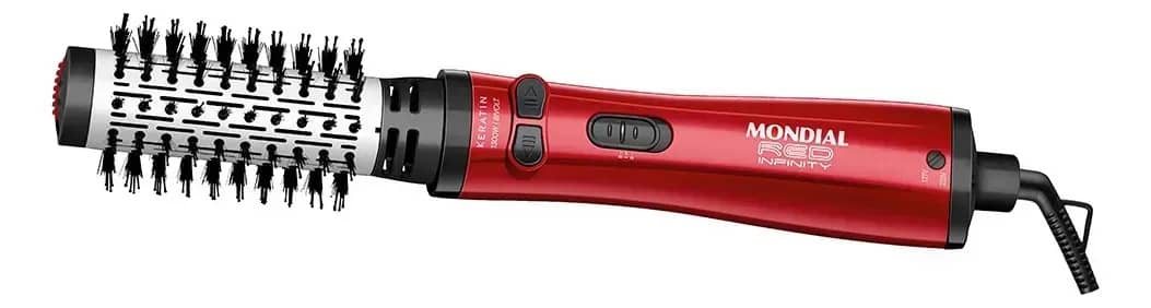 Mondial Erb11kr Infinity Keratin Escova Rotativa Secadora Modeladora Cerâmica 1000w Vermelho Bivolt 127/220v