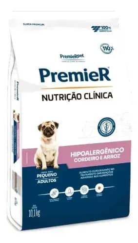 Premier Nutrição Clínica Hipoalérgico Cordeiro Cão Adulto Porte Pequeno Pele Sensível 10kg