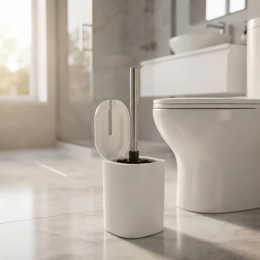Escova Limpa Vaso Sanitário Privada Para Banheiro Branco