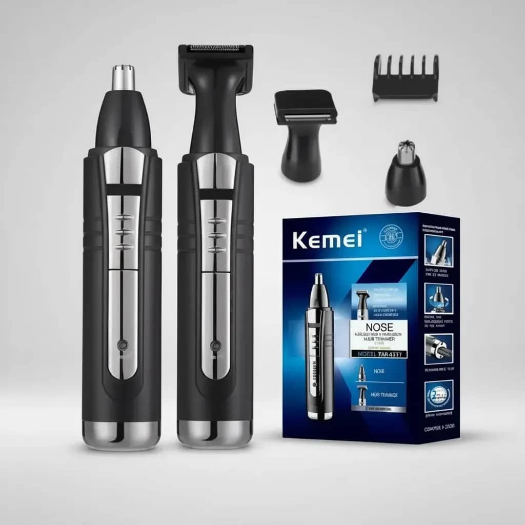 Aparador De Pelos Kemei Km-6511 Nariz Orelhas Sem Fio Preto 127/220v