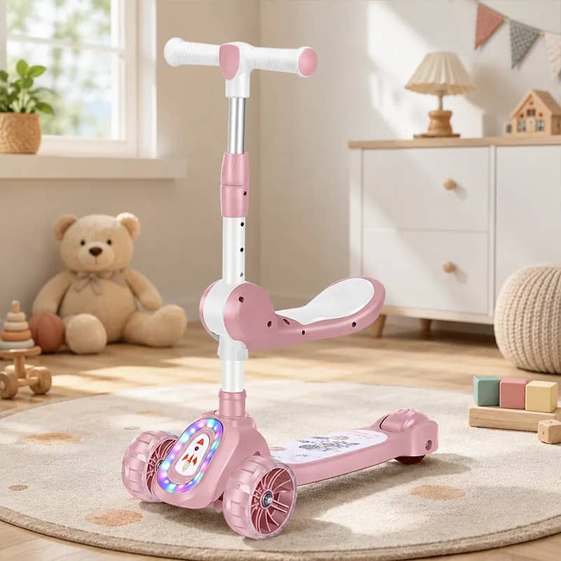 Patinete Infantil Rosa, Capacidade De Carga De 65 Kg Rosa Nenhum