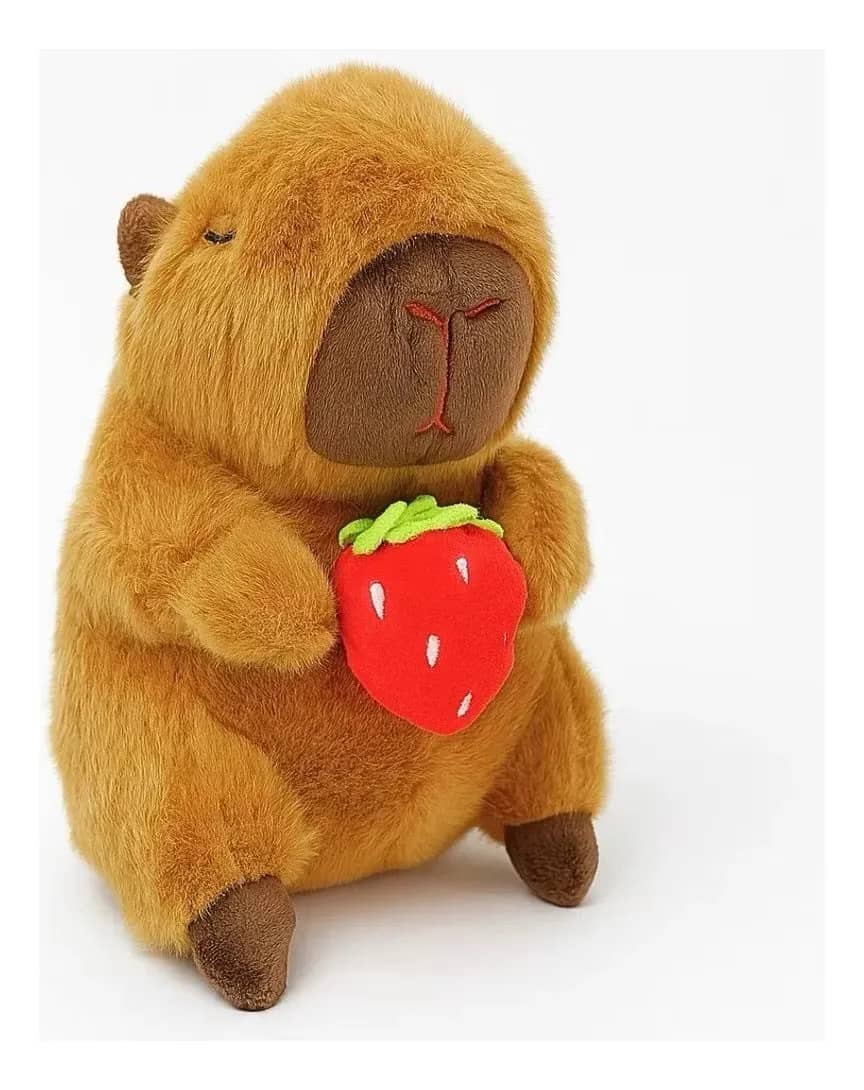 Pelúcia Capivara Fofa 23cm Brinquedo Presente Antistress Morango