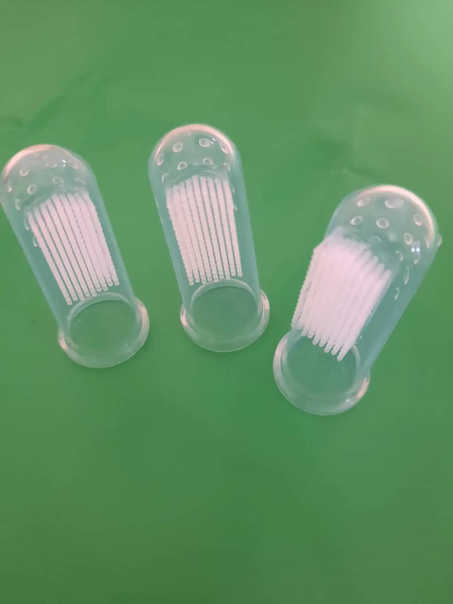 Kit 03 Escova De Dentes Dedal Para Pet Cães Gatos E Cachorro Não Se Aplicaa