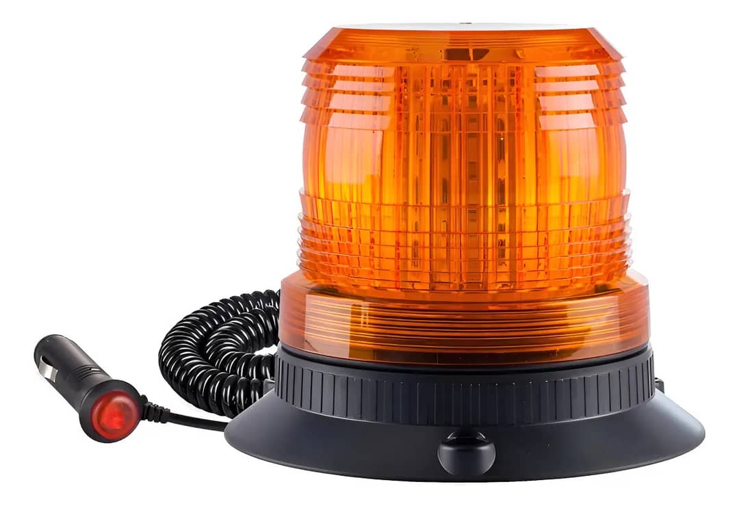 Giroflex Led C/ Imã Luz Emergência 12v 24v Tomada Veicular Laranja