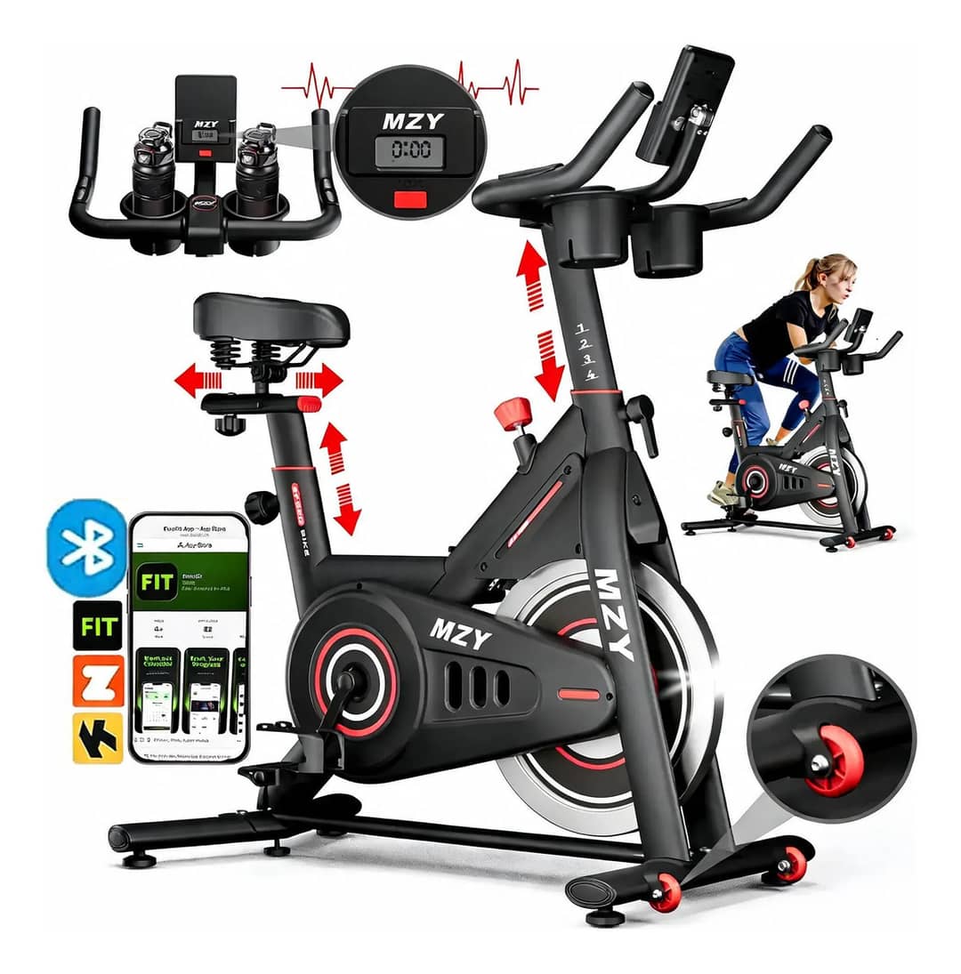Bicicleta Ergométrica Spinning Inércia 32kg + Bluetooth App Preto