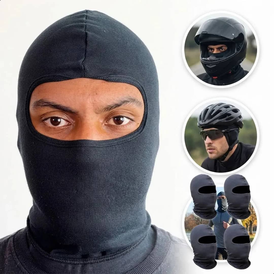 Kit 4 Balaclava Touca Ninja Toca Proteção Uv50+ Preto Desenho Do Tecido Liso Tamanho Unico