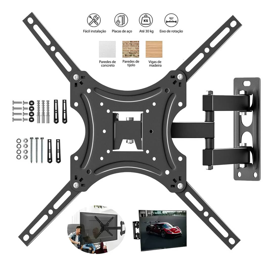 Suporte Universal Tv Articulado Braço P/monit. Parede 14-55 Preto