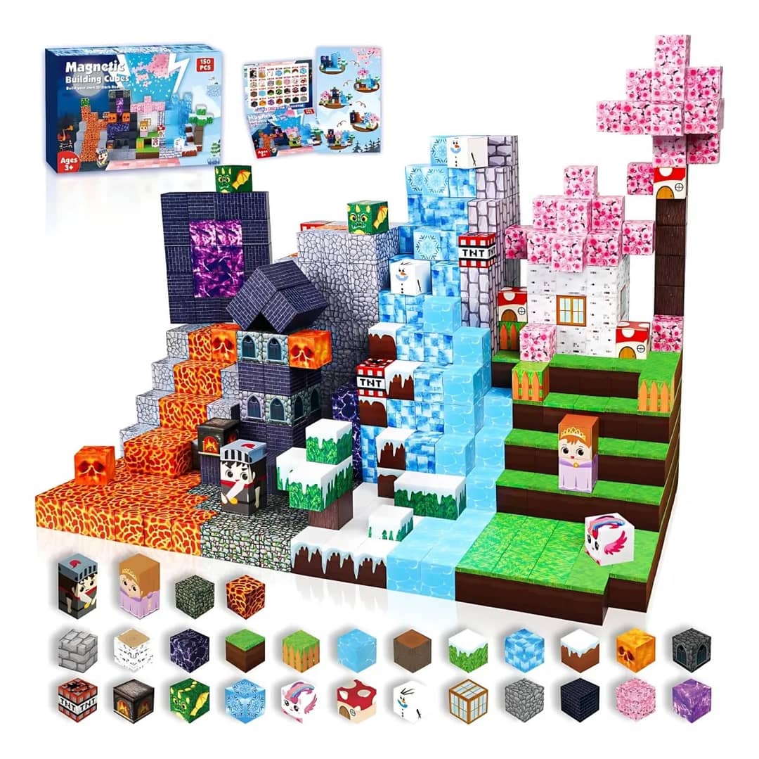 Kit Blocos Magnéticos De Construção Brinquedo 150