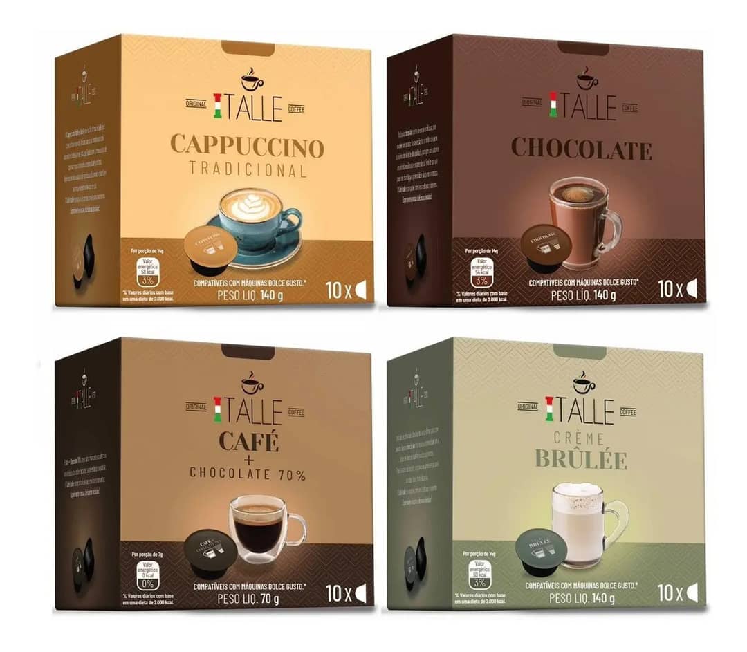 Cápsula Chocolate Cappuccino Dolce Gusto Café Italle 40 Und