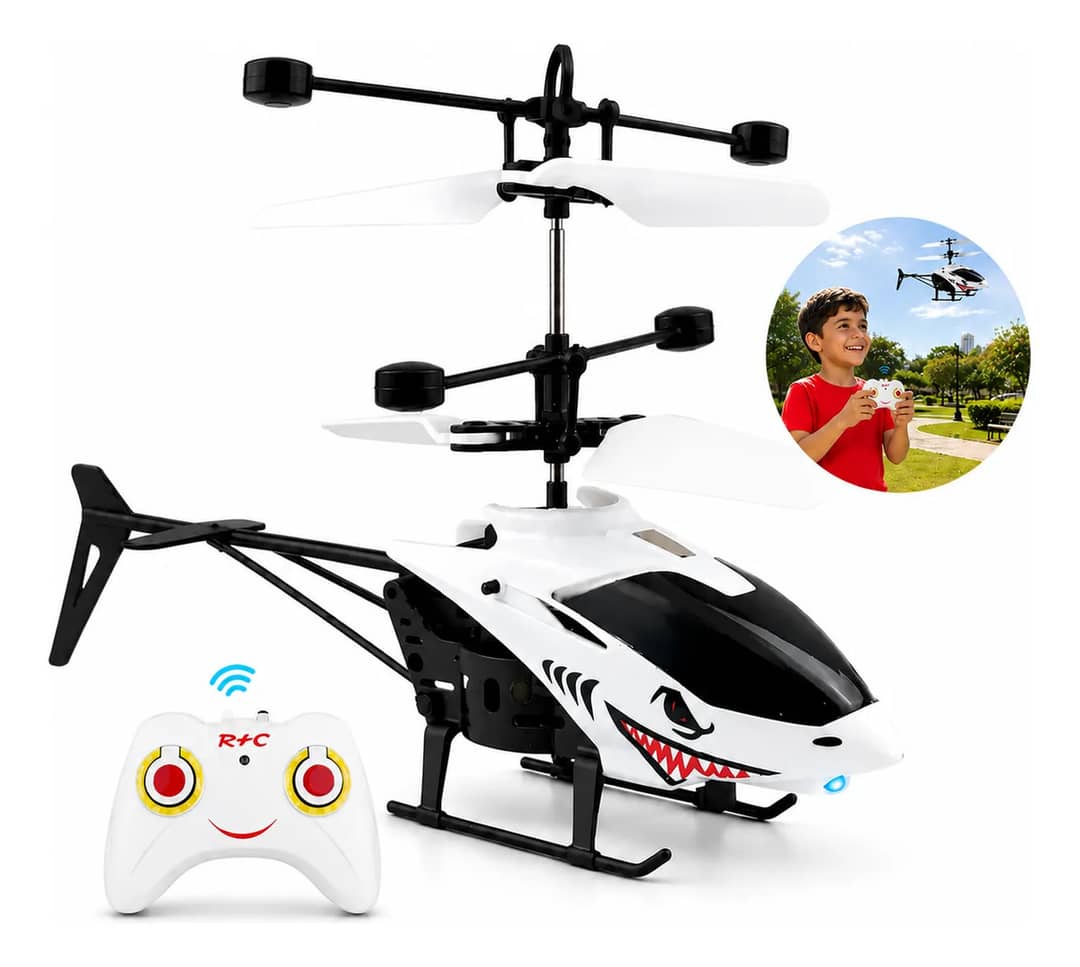Helicóptero Controle Remoto Recarregável Infantil Brinquedo Variado Helicoptero Tubarao