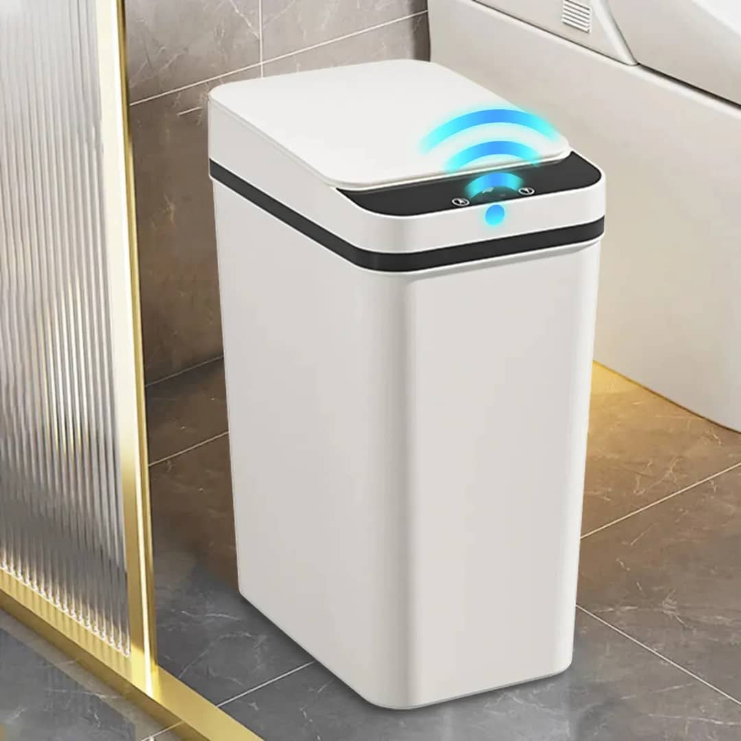 Lixeira 12l Sensor Inteligente Banheiro Cozinha Escritório Branco