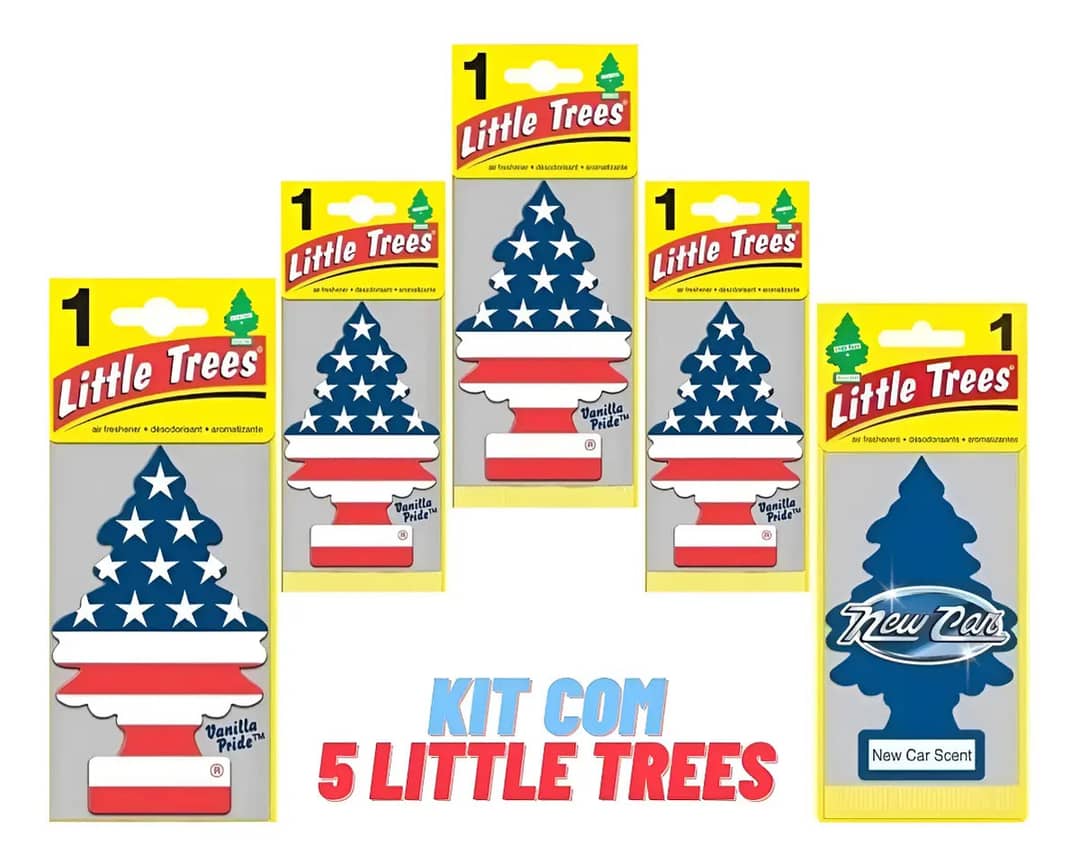 Little Trees Formato Papel Aromatizante Fragancia Baunilha Kit De 5 Unidades Azul