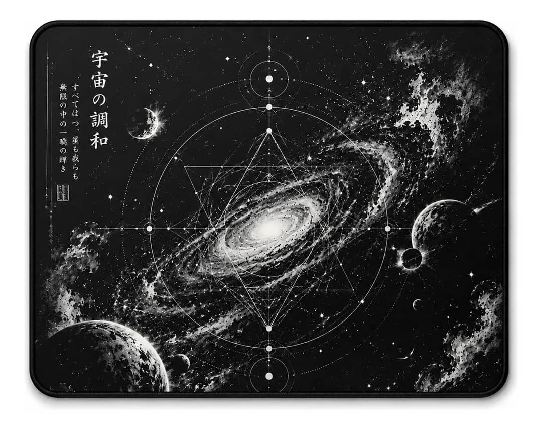 Mouse Pad Gamer Cosmo Infinito 50x40 Deskpad Profissional Preto Cosmo Infinito