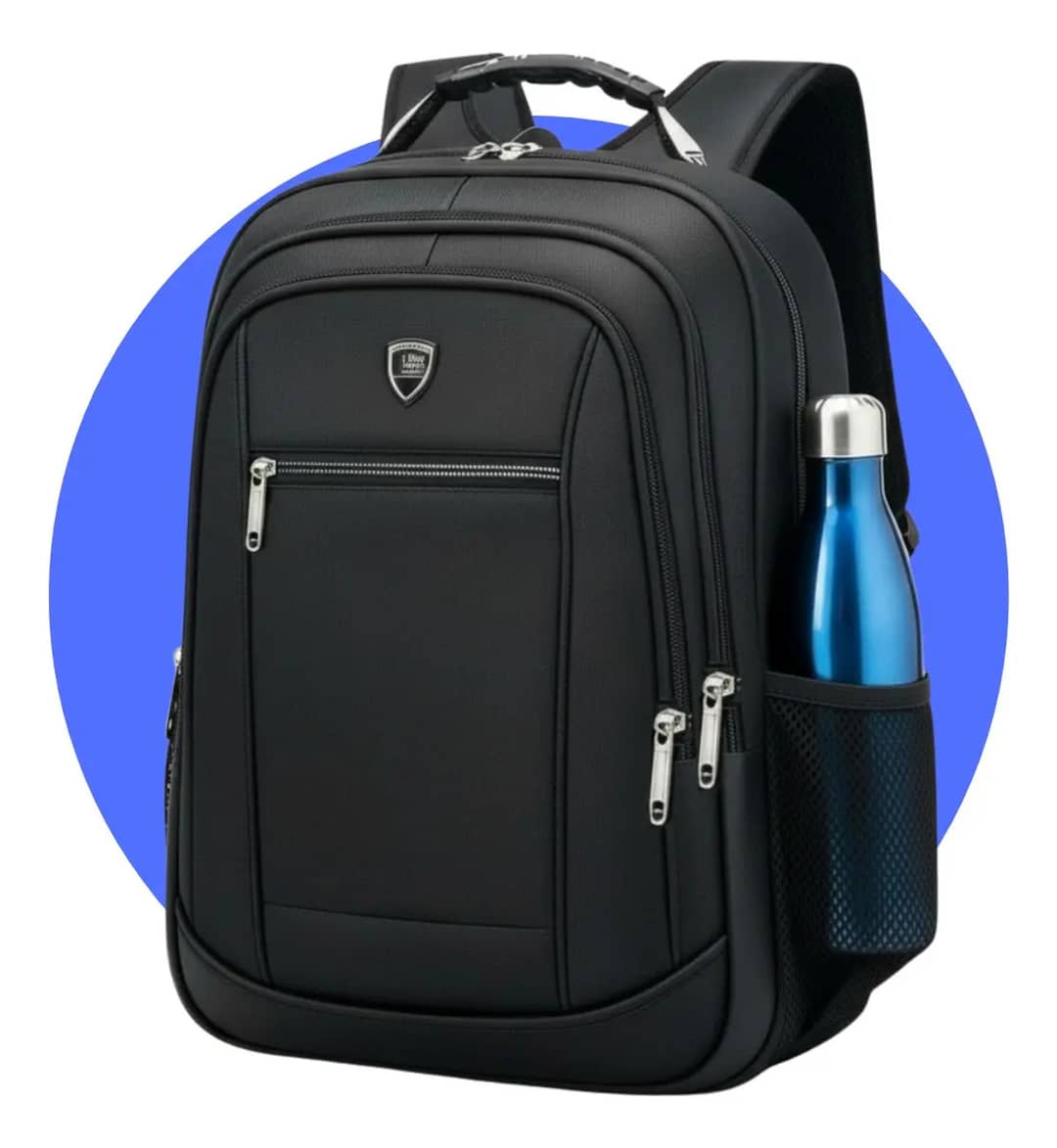 Mochila Masculina Faculdade Impermeável Resistente Grande Trabalho Escola Preto Liso