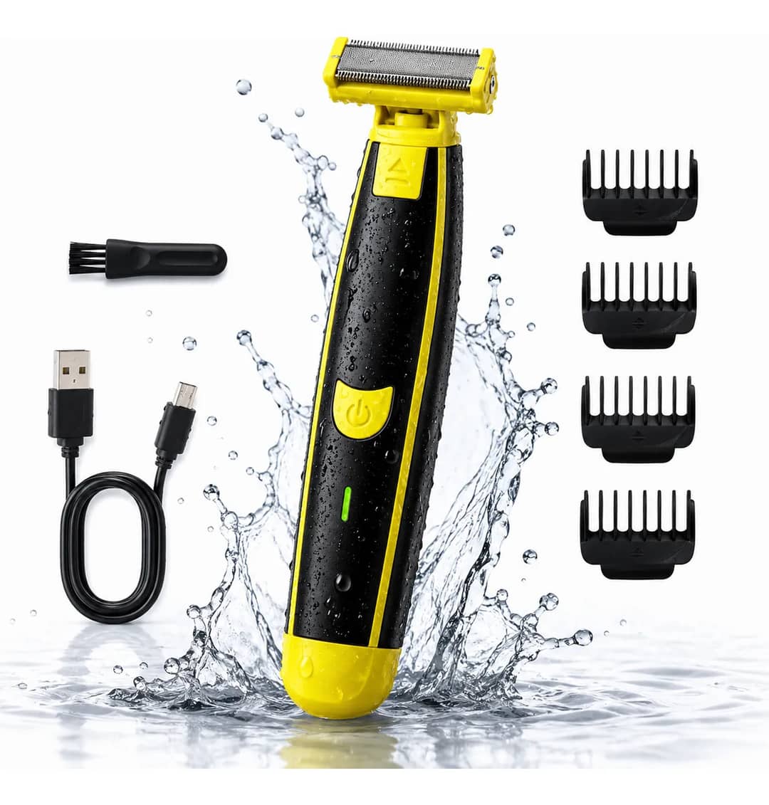 Aparador De Pelos Elétrico Prova D'água Barbear E Depilar Preto 127/220v