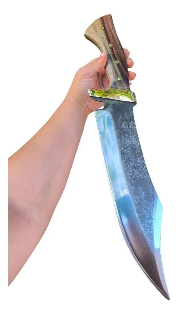 Faca Bowie Brut Forge 5160 W9 Sobrevivência Full Tang Cinza