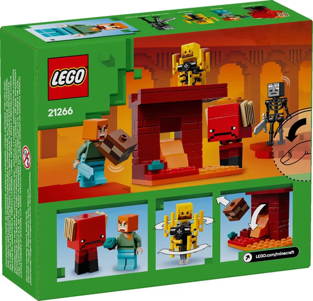 Lego Minecraft - A Batalha Da Lava No Nether - 99 Peças - 21266 Lava Do Submundo
