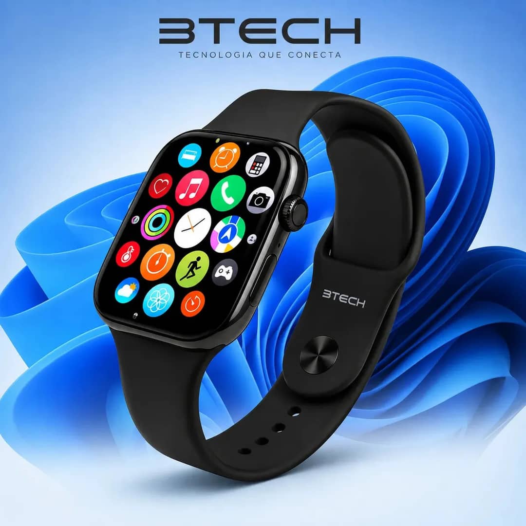 Smartwatch S10 Série 10 Relógio Digital Masculino Feminino Resistente A Agua Caixa Preta Com 2 Pulseiras Smartwatch Completo Compatível Android E Ios Monitor Atividades 3 Tech Preto Liso