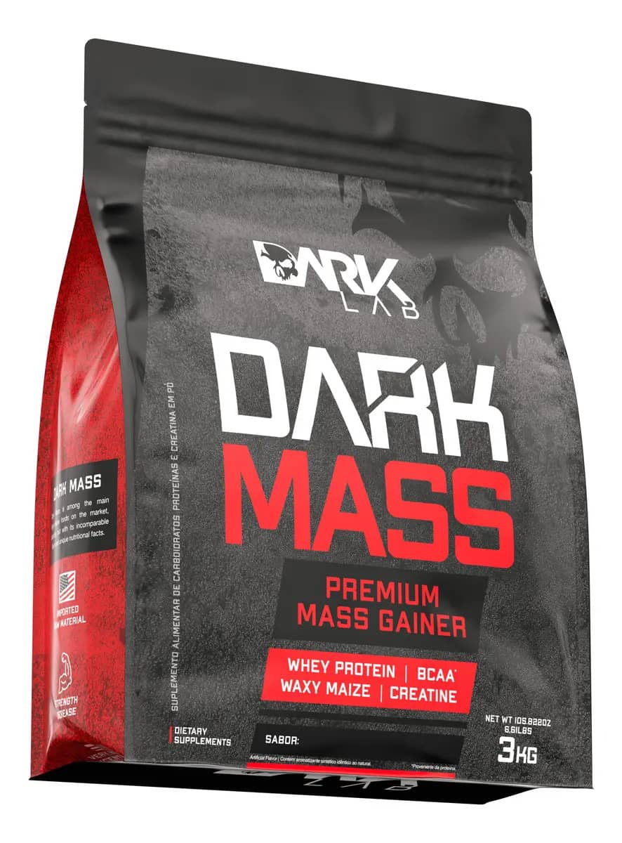 Hipercalórico Dark Mass 3kg Chocolate Branco C/ Morango Dark Lab Chocolate Branco Com Morango