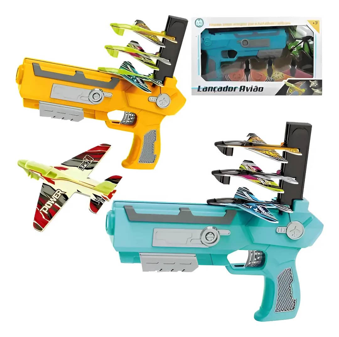 Brinquedo Lançador Aviões Ark Toys Infantil 3 Anos Inclui 4 Aviões Variado