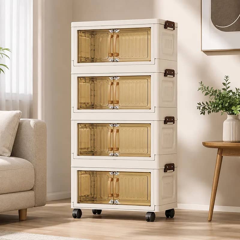 Armário Organizador Cozinha Multiuso Com Rodinhas 1ps Branco Leitoso 40cm