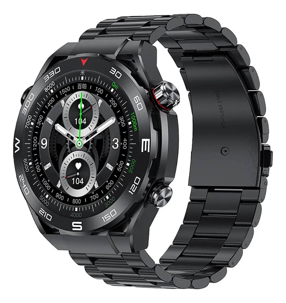 Smartwatch Bazik Prime Watch Ultimate De 51mm Com Tela Amoled, Gps E Nfc Preto Tira De Aço