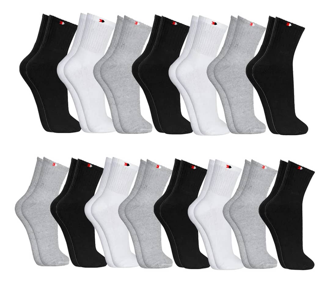 Kit 15 Pares Meias Sport Algodão Cano Médio Sandrini Confort Sortidos 39-43