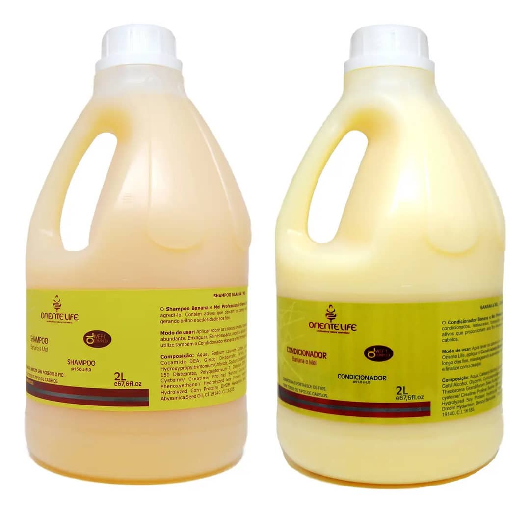 Kit Shampoo E Condicionador Banana E Mel Oriente Life 2l