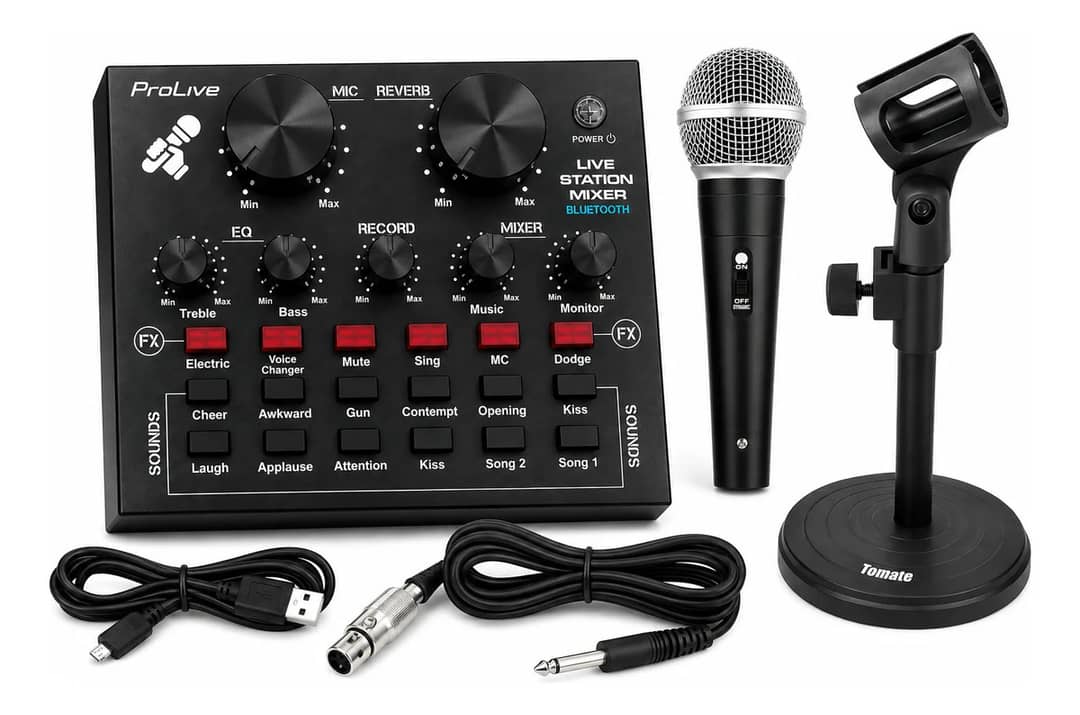 Kit Home Studio Mesa Com Interface P Lives+ Microfone Com Nf Preto