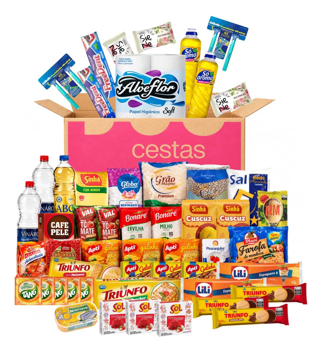 Cesta De Alimentos 52 Itens E Higiene E Limpeza