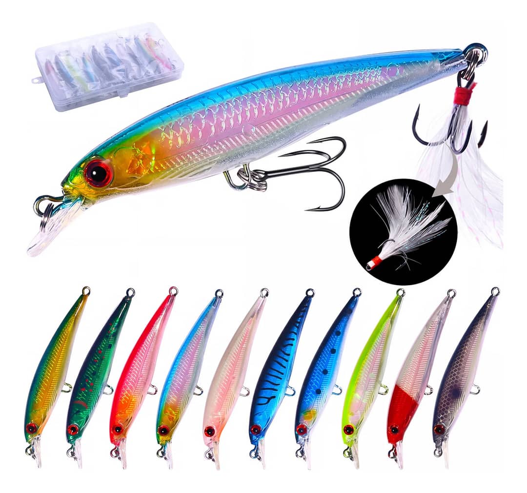 Kit 10 Isca Peixe Pesca Artificiais Tucunaré Dourado Robalo Diversos