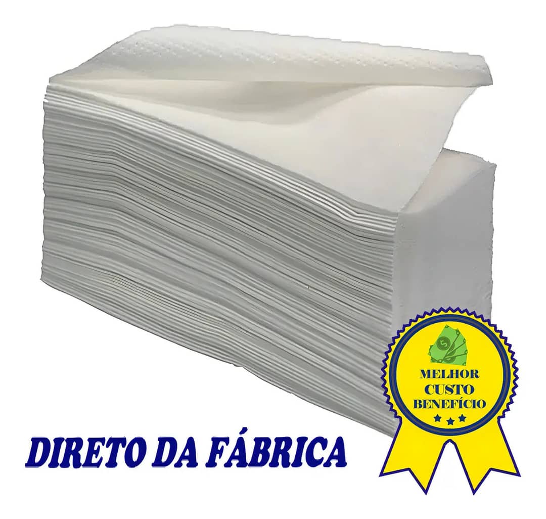 Kit 4 Pacotes Papel Toalha Interfolha Secar Mãos 4000 Unidades