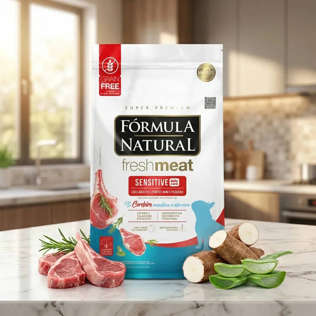 Fórmula Natural Fresh Meat Sensitive Cães Adultos Mini E Pequeno Portes Sabor Cordeiro 2,5kg